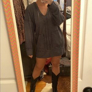 ASTARS gray side zip sweatshirt dress